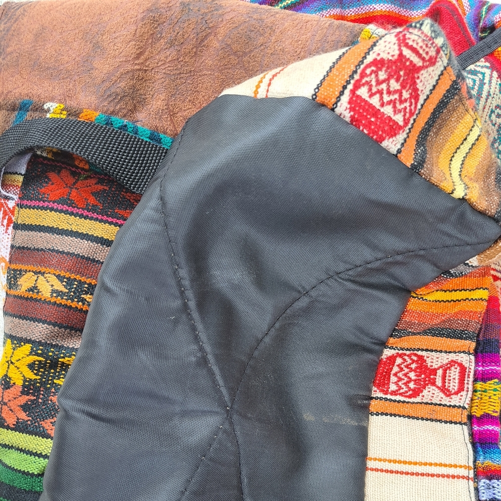 Ecuador Extra Large Lightweight Woven Hippie Knapsack - Picture 4 of 7